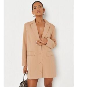 Missguided Stone Button Front Blazer Dress Size 12